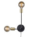 Buy Wall Sconce Australia Josefine 2 Light Wall Light Matt Black & Brass - 48941003