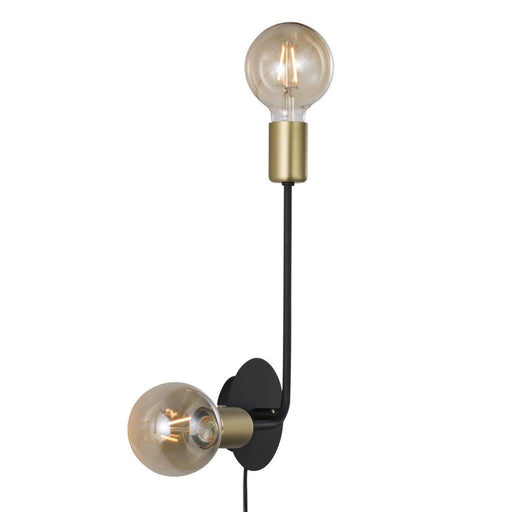 Buy Wall Sconce Australia Josefine 2 Light Wall Light Matt Black & Brass - 48941003