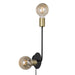 Buy Wall Sconce Australia Josefine 2 Light Wall Light Matt Black & Brass - 48941003