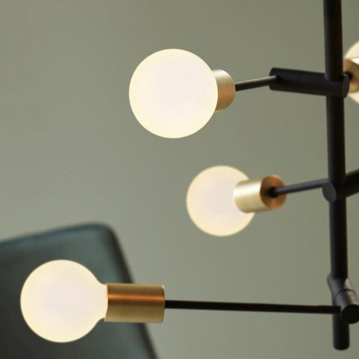 Buy Pendant Lights Australia Josefine 6 Light Pendant Matt Black  & Brass - 48933003