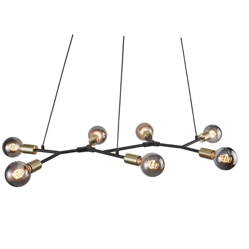 Buy Island Pendant Lights Australia Josefine 7 Light Island Pendant Matt Black  & Brass - 2010303003