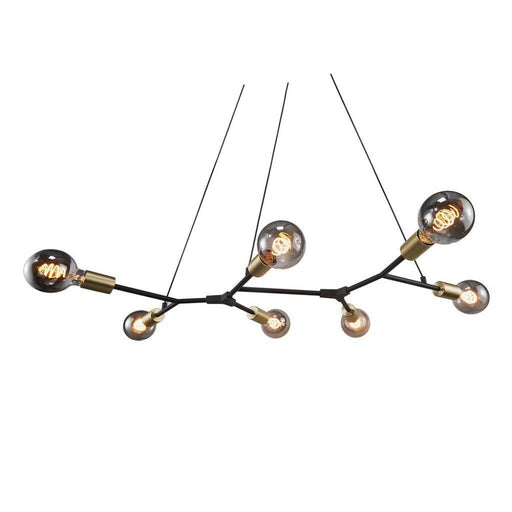 Buy Island Pendant Lights Australia Josefine 7 Light Island Pendant Matt Black  & Brass - 2010303003