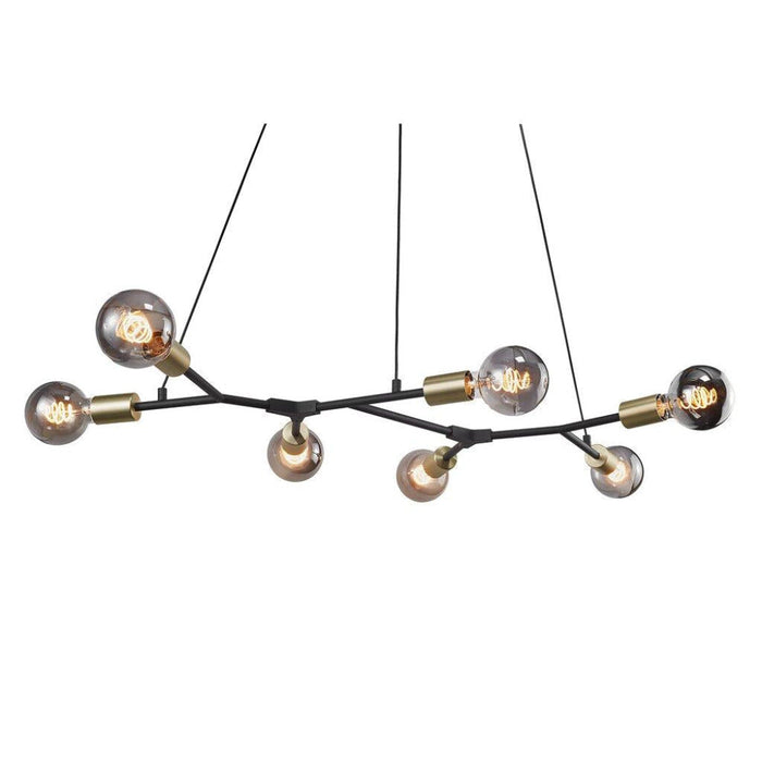 Buy Island Pendant Lights Australia Josefine 7 Light Island Pendant Matt Black  & Brass - 2010303003