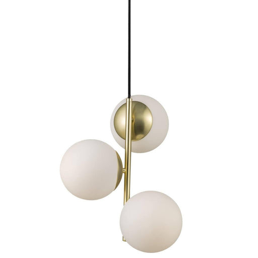 Buy Pendant Lights Australia Lilly 3 Light Pedant Brass & Opal White - 48603035
