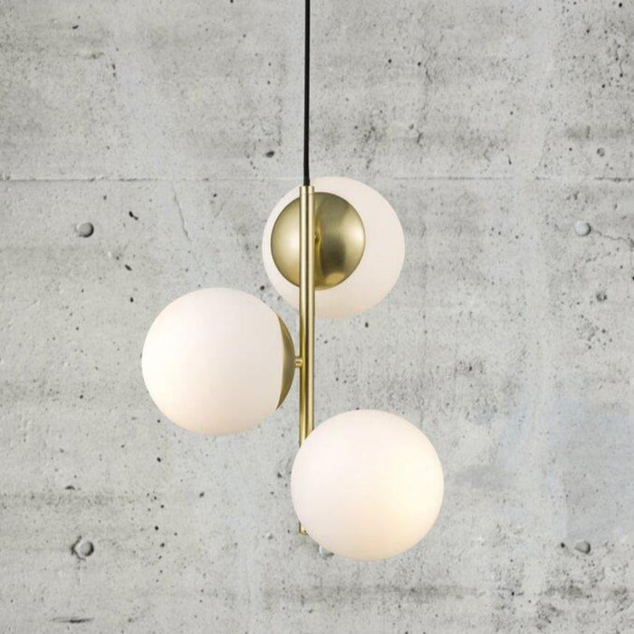 Buy Pendant Lights Australia Lilly 3 Light Pedant Brass & Opal White - 48603035