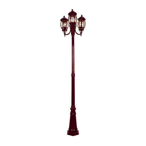 Buy Post Lights Australia Vienna Post 3 Lights H2370mm Burgundy Aluminium - 15976