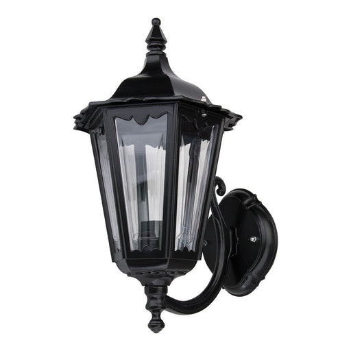 Buy Outdoor Wall Lanterns Australia Chester Outdoor Wall Lantern Up Bracket H422mm Black Aluminium - 15039