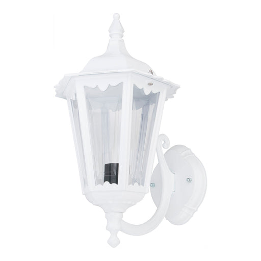 Buy Outdoor Wall Lanterns Australia Chester Outdoor Wall Lantern Up Bracket H422mm White Aluminium - 15043
