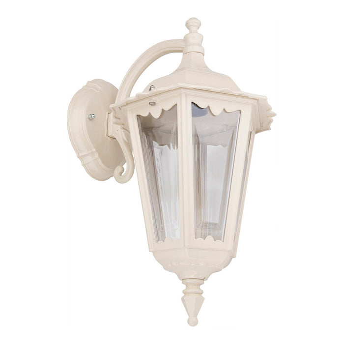 Buy Outdoor Wall Lanterns Australia Chester Outdoor Wall Lantern Down Bracket H422mm Beige Aluminium - 15044