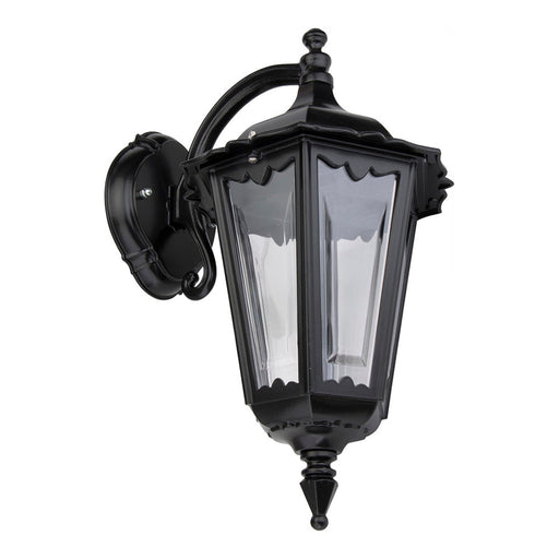 Buy Outdoor Wall Lanterns Australia Chester Outdoor Wall Lantern Down Bracket H422mm Black Aluminium - 15045