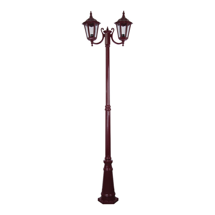Buy Post Lights Australia Chester Post 2 Lights H2420mm Burgundy Aluminium - 15052