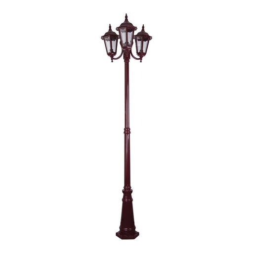Buy Post Lights Australia Chester Post 3 Lights H2350mm Burgundy Aluminium - 15058