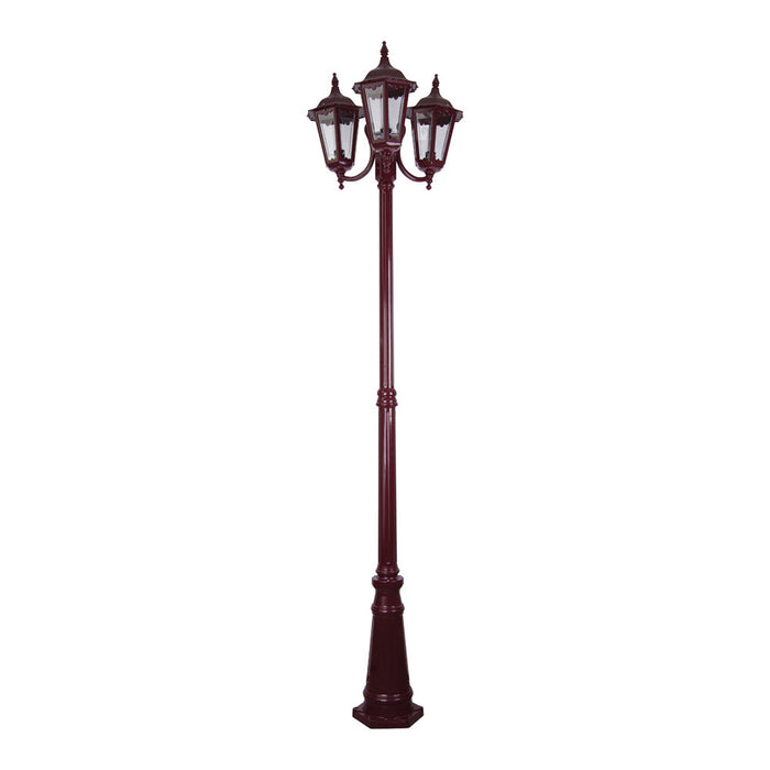 Buy Post Lights Australia Chester Post 3 Lights H2350mm Burgundy Aluminium - 15058