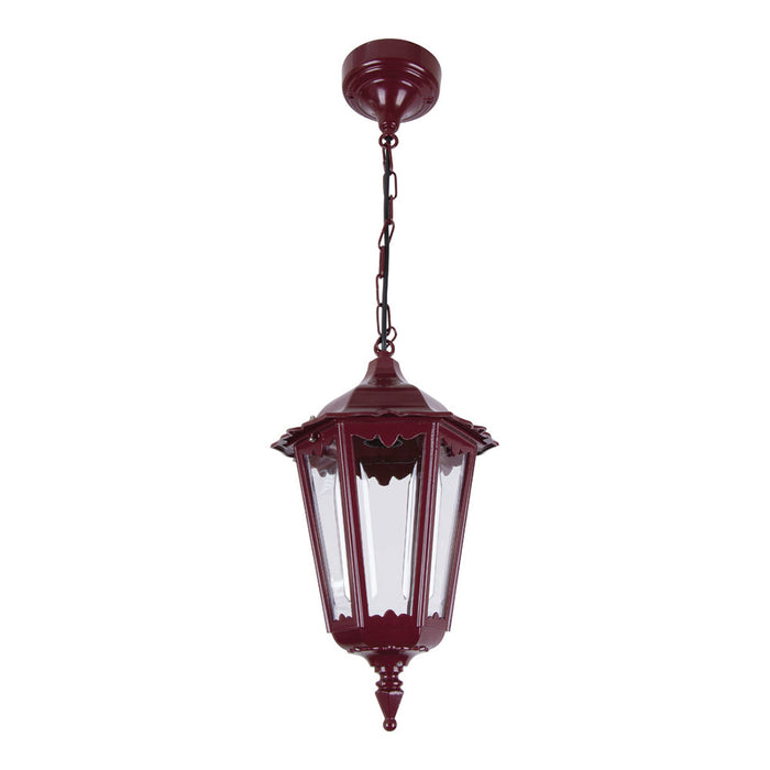 Buy Outdoor Pendant Lights Australia Chester Outdoor Pendant Light Burgundy Aluminium - 14968