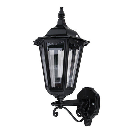 Buy Outdoor Wall Lanterns Australia Chester Outdoor Wall Lantern Up Bracket Black Aluminium - 14973