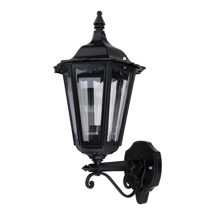 Buy Outdoor Wall Lanterns Australia Chester Outdoor Wall Lantern Up Bracket Black Aluminium - 14973