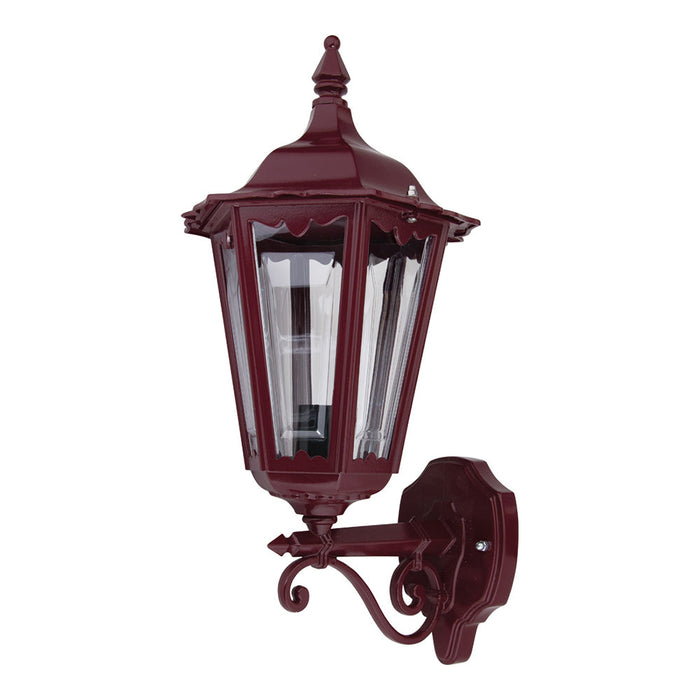 Buy Outdoor Wall Lanterns Australia Chester Outdoor Wall Lantern Up Bracket Burgundy Aluminium - 14974