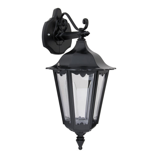 Buy Outdoor Wall Lanterns Australia Chester Outdoor Wall Lantern Down Bracket Black Aluminium - 14979
