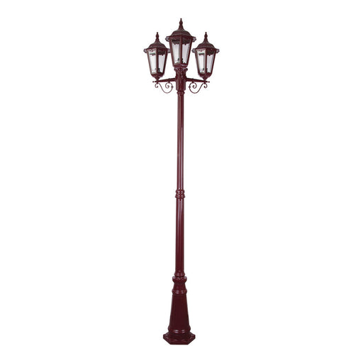 Buy Post Lights Australia Chester Post 3 Lights H2420mm Burgundy Aluminium - 15028
