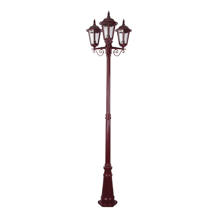 Buy Post Lights Australia Chester Post 3 Lights H2420mm Burgundy Aluminium - 15028