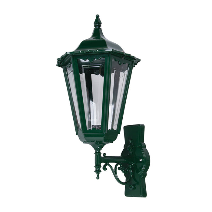Buy Outdoor Wall Lanterns Australia Chester Outdoor Wall Lantern Up Bracket H655mm Green Aluminium - 15065