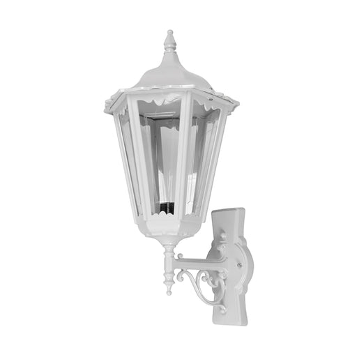 Buy Outdoor Wall Lanterns Australia Chester Outdoor Wall Lantern Up Bracket H655mm White Aluminium - 15067
