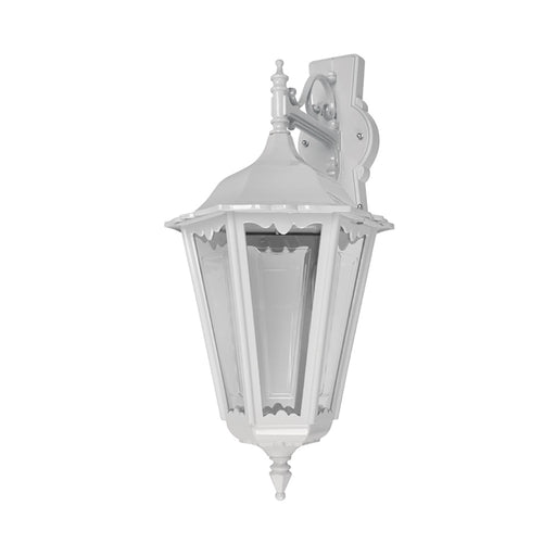 Buy Outdoor Wall Lanterns Australia Chester Outdoor Wall Lantern Down Bracket H575mm White Aluminium - 15073