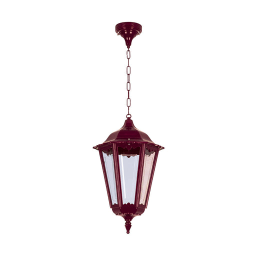 Buy Outdoor Pendant Lights Australia Chester Outdoor Pendant Light H770mm Burgundy Aluminium - 15082