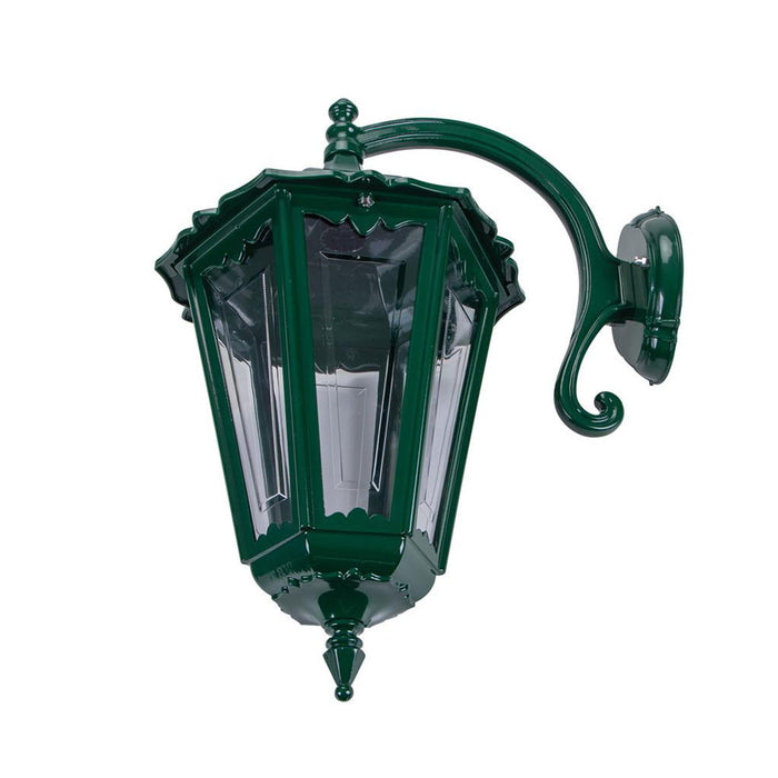 Buy Outdoor Wall Lanterns Australia Chester Outdoor Wall Lantern Down Bracket H655mm Green Aluminium - 15106