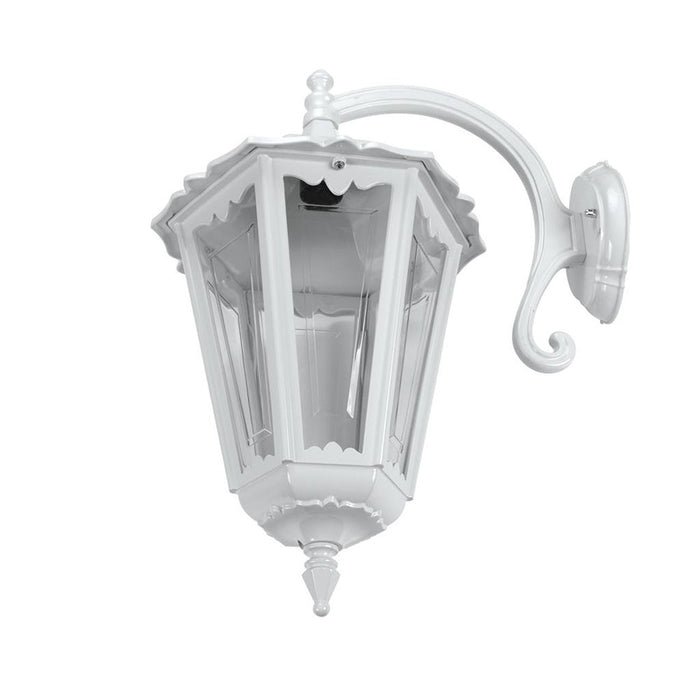 Buy Outdoor Wall Lanterns Australia Chester Outdoor Wall Lantern Down Bracket H655mm White Aluminium - 15107