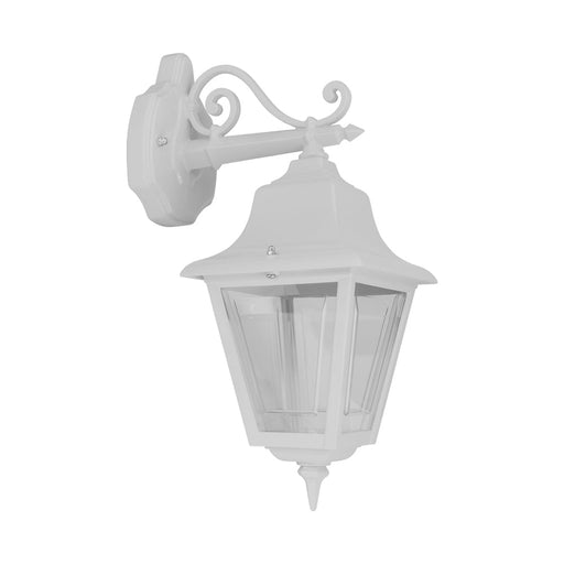 Buy Outdoor Wall Lanterns Australia Paris Outdoor Wall Lantern Down Bracket H450mm White Aluminium - 15127