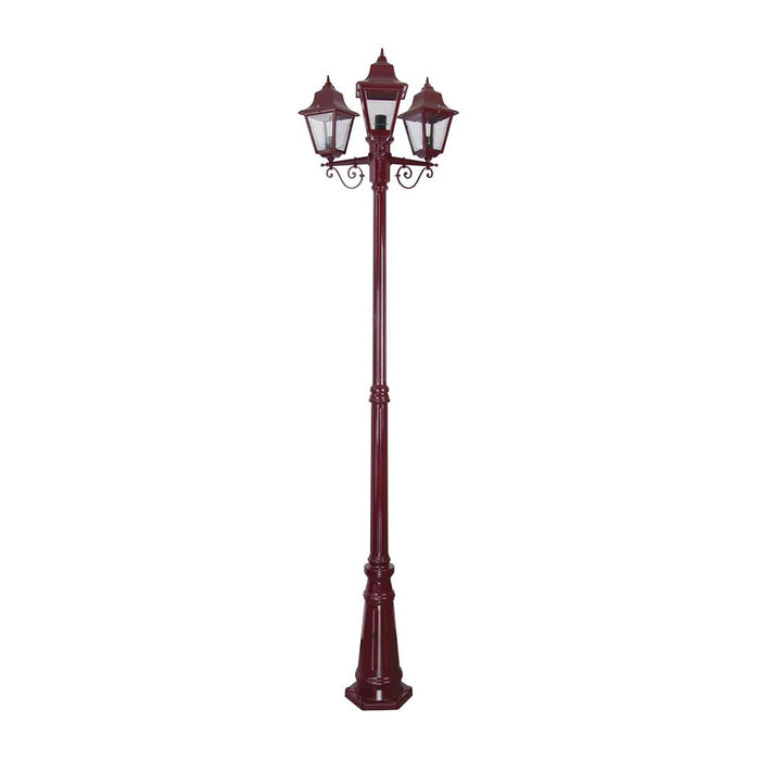 Buy Post Lights Australia Paris Post 3 Lights H2370mm Burgundy Aluminium - 15172
