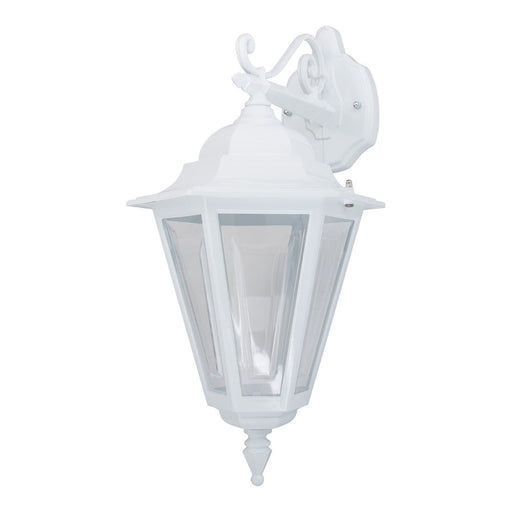 Buy Outdoor Wall Lanterns Australia Turin Outdoor Wall Lantern Down Bracket H520mm White Aluminium - 15427