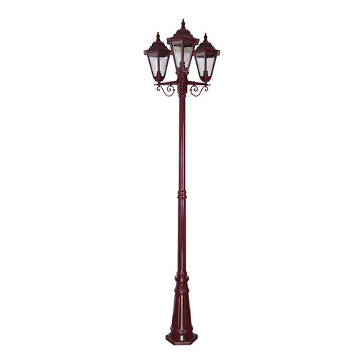 Buy Post Lights Australia Turin Post 3 Lights H2240mm Burgundy Aluminium - 15472
