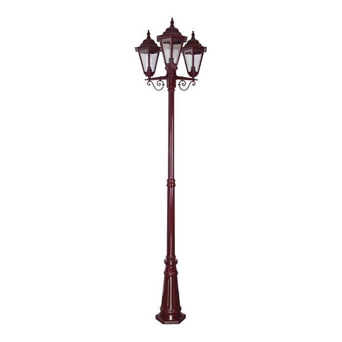 Buy Post Lights Australia Turin Post 3 Lights H2240mm Burgundy Aluminium - 15472