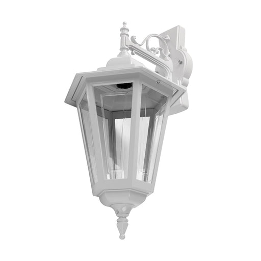 Buy Outdoor Wall Lanterns Australia Turin Outdoor Wall Lantern Down Bracket H520mm White Aluminium - 15493