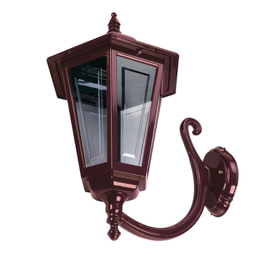 Buy Outdoor Wall Lanterns Australia Turin Outdoor Wall Lantern Curved Up Bracket Burgundy Aluminium - 16135
