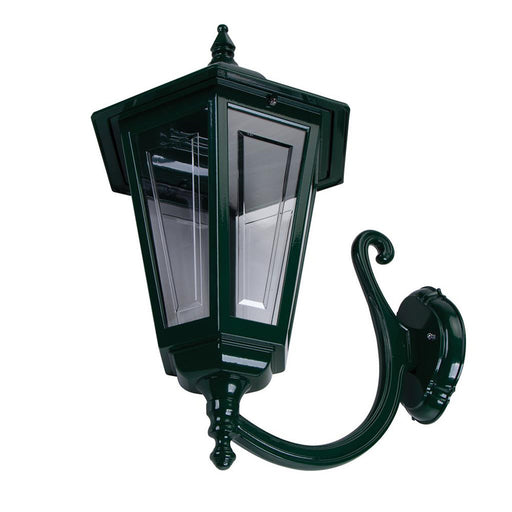 Buy Outdoor Wall Lanterns Australia Turin Outdoor Wall Lantern Curved Up Bracket Green Aluminium - 16136