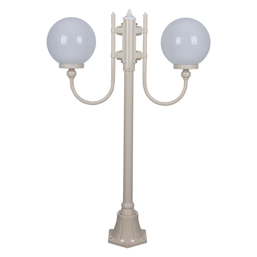 Buy Post Lights Australia Lisbon Post 2 Lights Up Bracket H1260mm W250mm Beige Aluminium - 15686