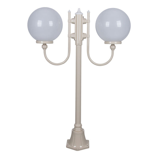 Buy Post Lights Australia Lisbon Post 2 Lights Up Bracket H1260mm W300mm Beige Aluminium - 15692