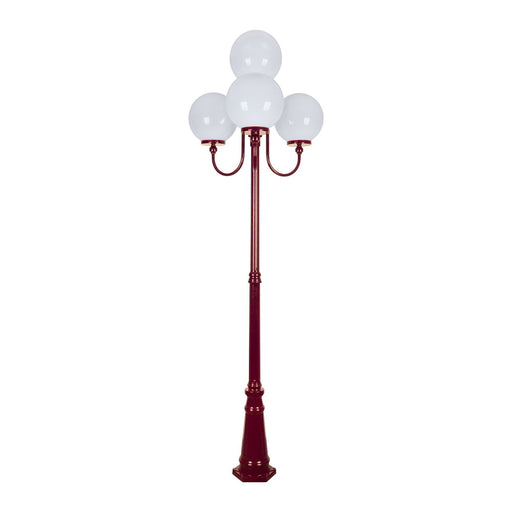 Buy Post Lights Australia Lisbon Post 4 Lights Up Bracket H2500mm W300mm Burgundy Aluminium - 15778