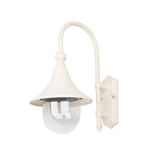 Buy Exterior Wall Lights Australia Monaco Exterior Wall Light Curved Arm H490mm Beige Aluminium - 15806