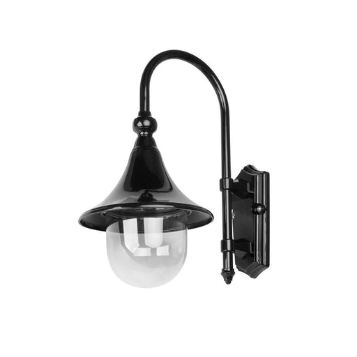 Buy Exterior Wall Lights Australia Monaco Exterior Wall Light Curved Arm H490mm Black Aluminium - 15807