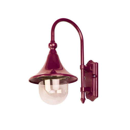 Buy Exterior Wall Lights Australia Monaco Exterior Wall Light Curved Arm H490mm Burgundy Aluminium - 15808