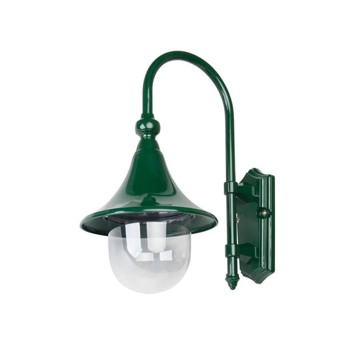 Buy Exterior Wall Lights Australia Monaco Exterior Wall Light Curved Arm H490mm Green Aluminium - 15809