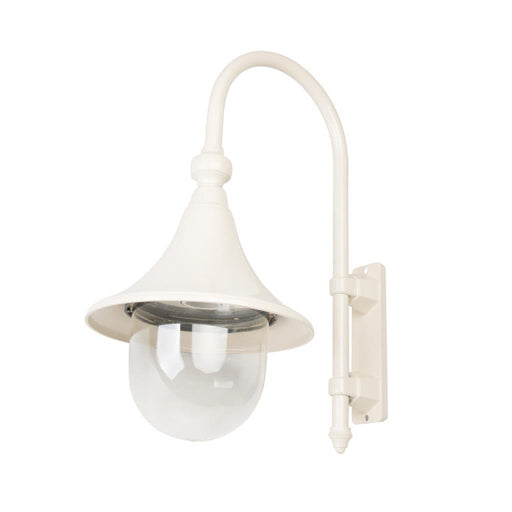 Buy Exterior Wall Lights Australia Monaco Exterior Wall Light Curved Arm H475mm Beige Aluminium - 16016