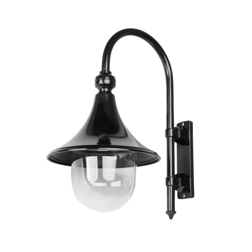 Buy Exterior Wall Lights Australia Monaco Exterior Wall Light Curved Arm H475mm Black Aluminium - 16017