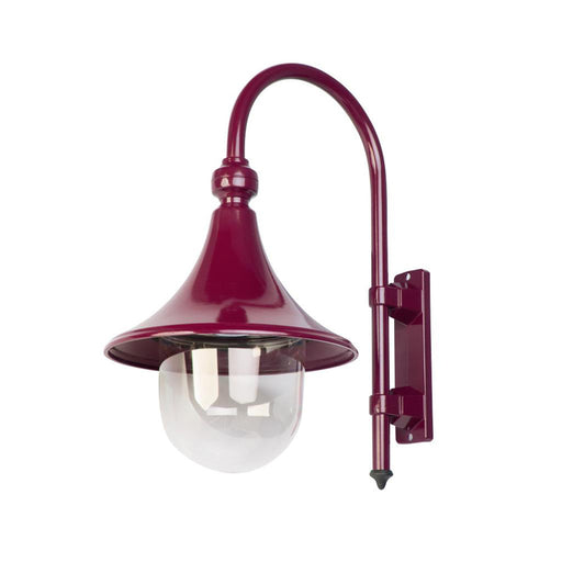 Buy Exterior Wall Lights Australia Monaco Exterior Wall Light Curved Arm H475mm Burgundy Aluminium - 16018
