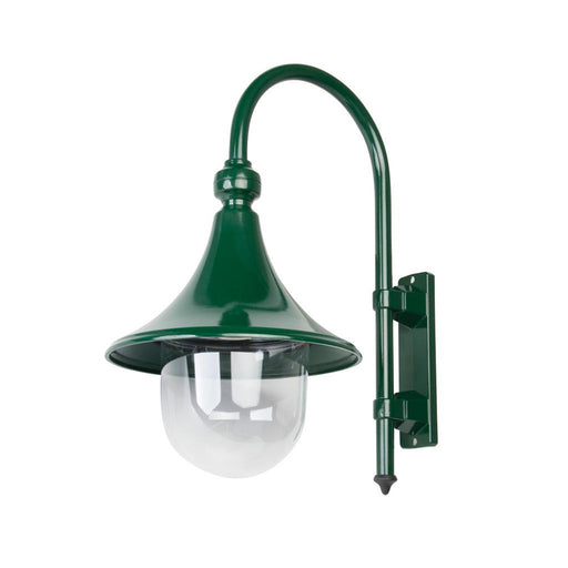 Buy Exterior Wall Lights Australia Monaco Exterior Wall Light Curved Arm H475mm Green Aluminium - 16019