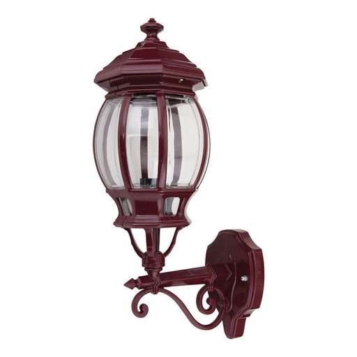 Buy Outdoor Wall Lanterns Australia Vienna Outdoor Wall Lantern Up Bracket H510mm Burgundy Aluminium - 15886